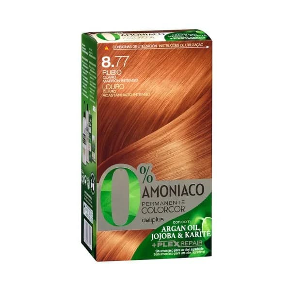 Coloración permanente 8.77 rubio claro marrón intenso Deliplus 0% amoníaco - 1 ud - Imagen del producto en Findit