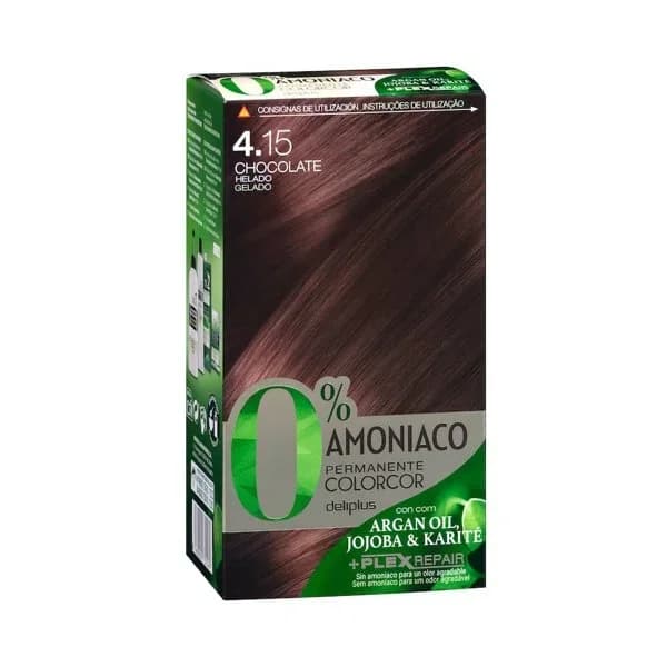 Coloración permanente 4.15 chocolate helado Deliplus 0% amoníaco - 1 ud - Imagen del producto en Findit