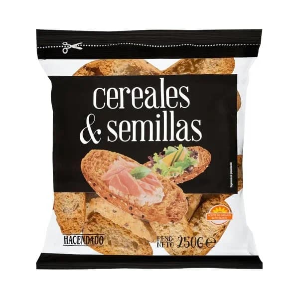 Panecillos tostados cereales y semillas Hacendado - 0.25 kg - Imagen del producto en Findit