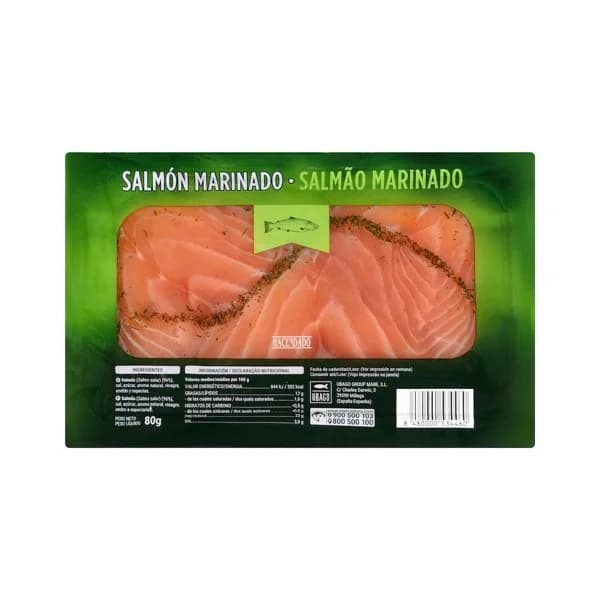 Salmón marinado Hacendado - 0.08 kg - Imagen del producto en Findit