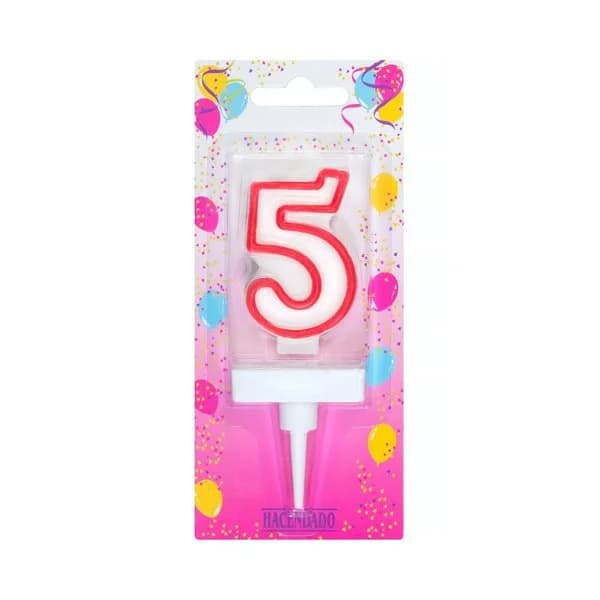Vela de cumpleaños 5 Hacendado - 1 ud - Imagen del producto en Findit