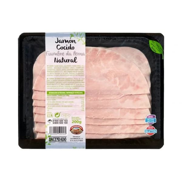 Jamón cocido Hacendado lonchas - 0.2 kg - Imagen del producto en Findit