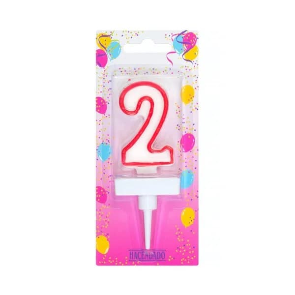 Vela de cumpleaños 2 Hacendado - 1 ud - Imagen del producto en Findit
