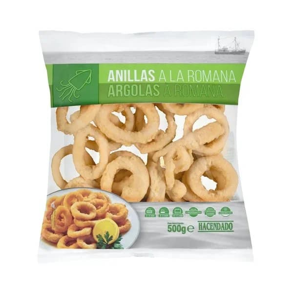Anillas de pota a la romana Hacendado ultracongeladas - 0.5 kg - Imagen del producto en Findit