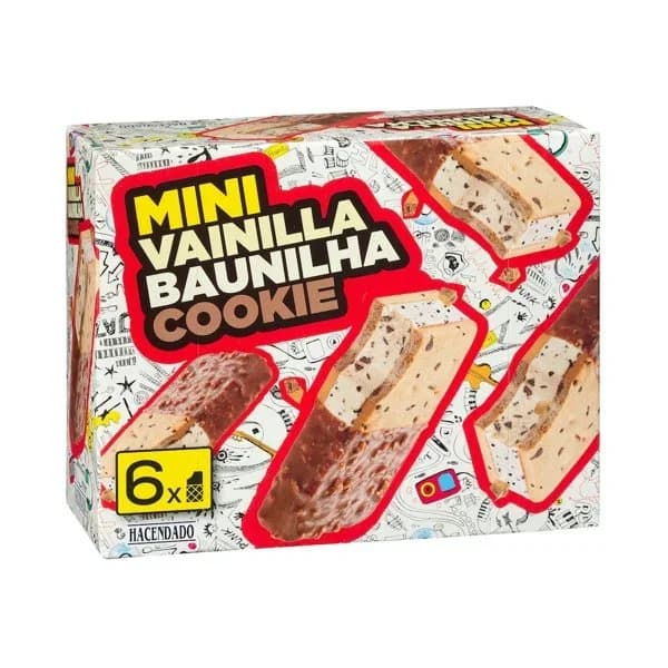 Helado mini sándwich vainilla y cookie Hacendado - 0.51 l - Imagen del producto en Findit
