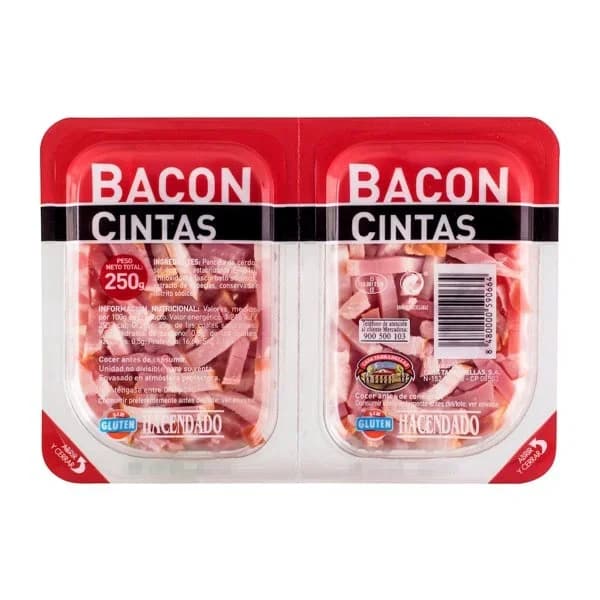 Bacón Hacendado cintas - 0.25 kg - Imagen del producto en Findit