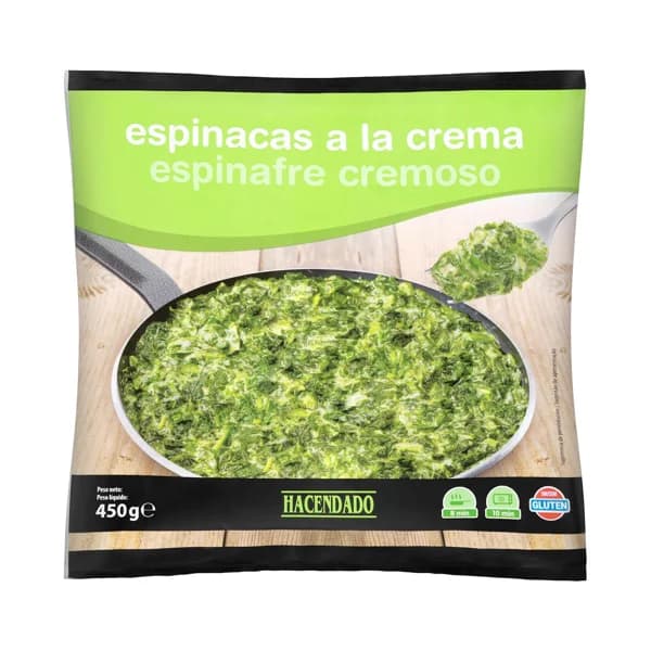 Espinacas a la crema Hacendado ultracongeladas - 0.45 kg - Imagen del producto en Findit