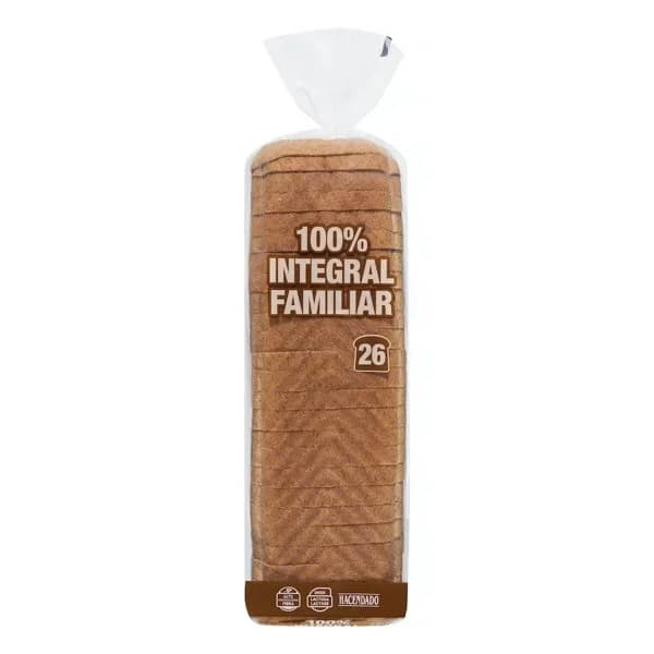 Pan de molde 100% integral familiar Hacendado - 0.82 kg - Imagen del producto en Findit
