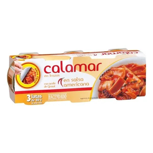 Calamar en salsa americana Hacendado - 0.18 kg - Imagen del producto en Findit