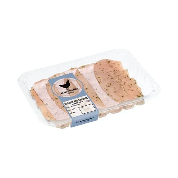 Filetes pechuga de pollo finas hierbas marinadas - 0.6 kg - Imagen del producto en Findit