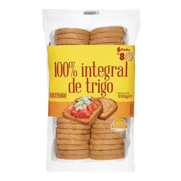 Pan tostado 100% integral - 0.55 kg - Imagen del producto en Findit