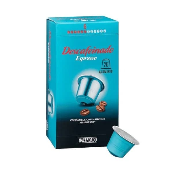 Café en cápsula descafeinado espresso Hacendado - 19.95 ud - Imagen del producto en Findit