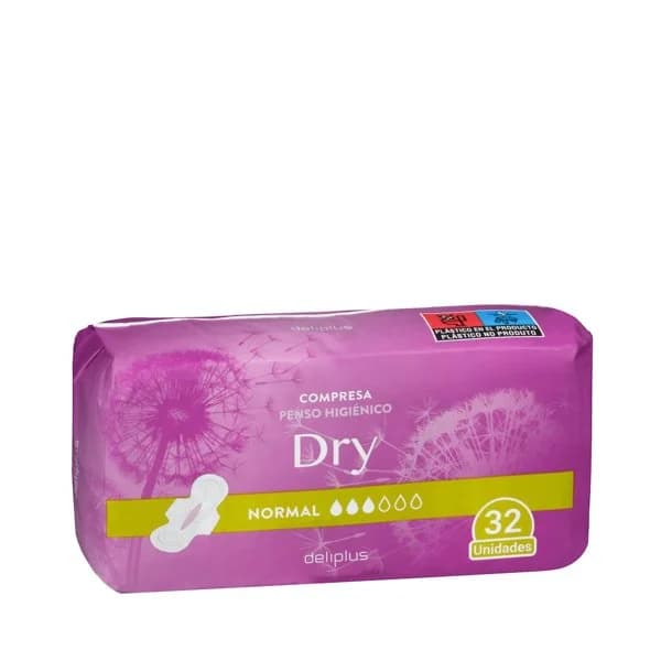Compresa con alas normal Deliplus Dry - 31.62 ud - Imagen del producto en Findit