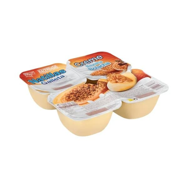 Natillas sabor vainilla con galleta Hacendado - 0.5 kg - Imagen del producto en Findit