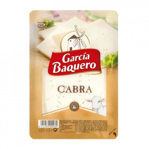 Queso de cabra GARCÍA BAQUERO, lonchas, bandeja 125 g - 0.13 kg - Imagen del producto en Findit