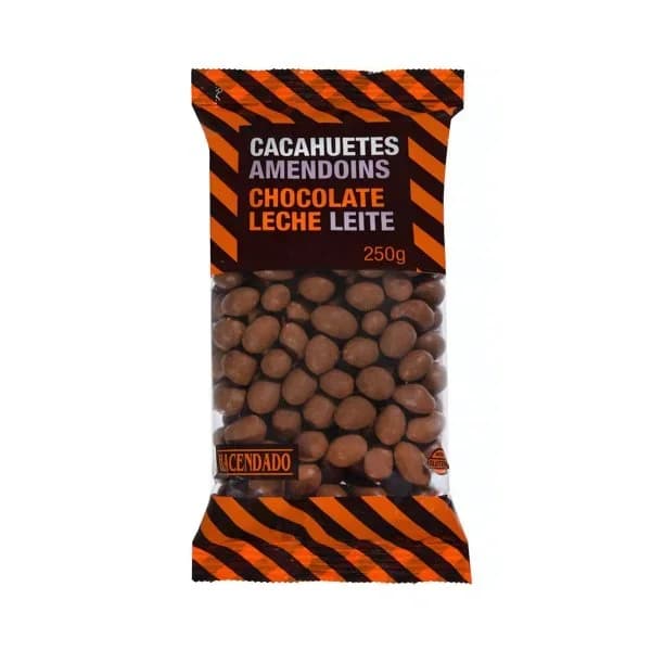 Cacahuetes Hacendado chocolate con leche - 0.25 kg - Imagen del producto en Findit