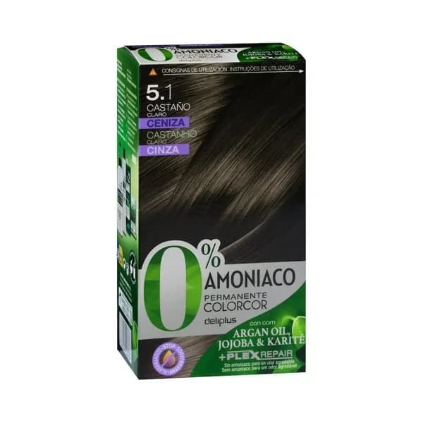 Coloración permanente 5.1 castaño claro ceniza Deliplus 0% amoníaco - 1 ud - Imagen del producto en Findit