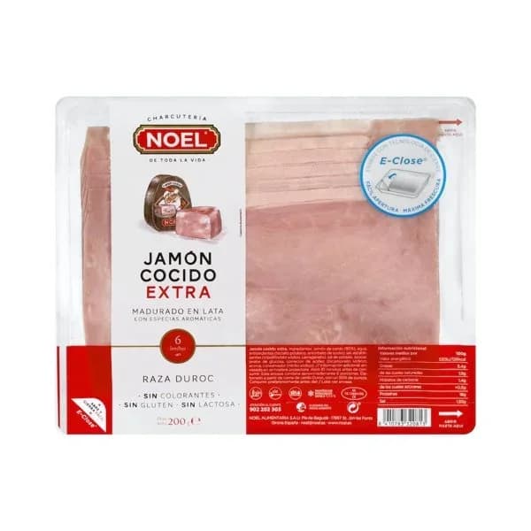 Jamón cocido extra Noel lonchas - 0.2 kg - Imagen del producto en Findit