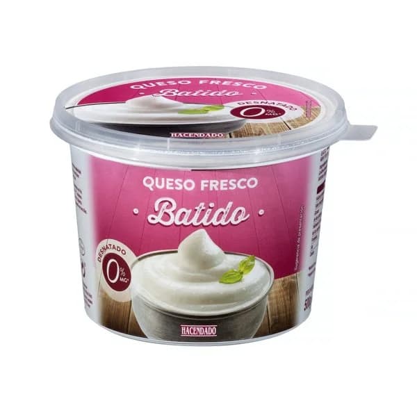 Queso fresco batido desnatado 0% m.g Hacendado - 0.5 kg - Imagen del producto en Findit