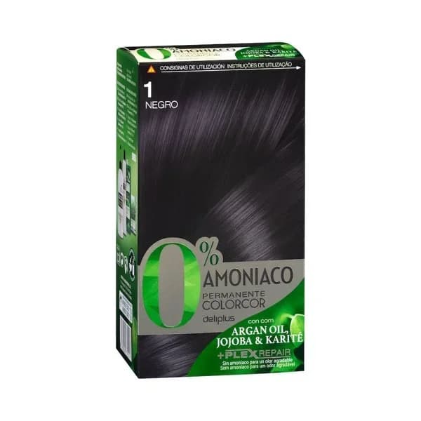 Coloración permanente 1 negro Deliplus 0% amoníaco - 1 ud - Imagen del producto en Findit