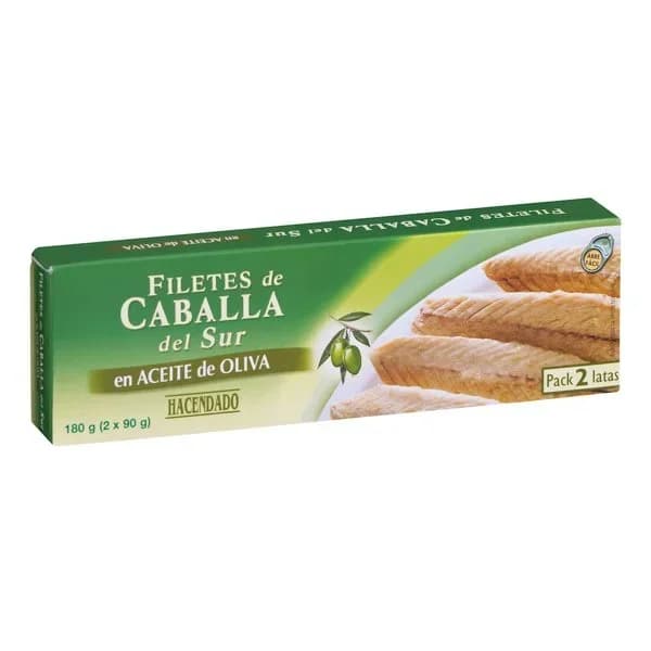 Filetes de caballa del sur en aceite de oliva Hacendado - 0.13 kg - Imagen del producto en Findit