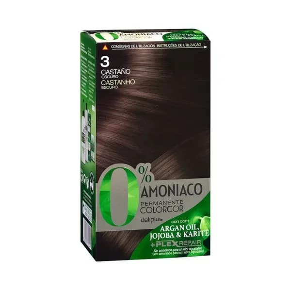 Coloración permanente 3 castaño oscuro Deliplus 0% amoníaco - 1 ud - Imagen del producto en Findit