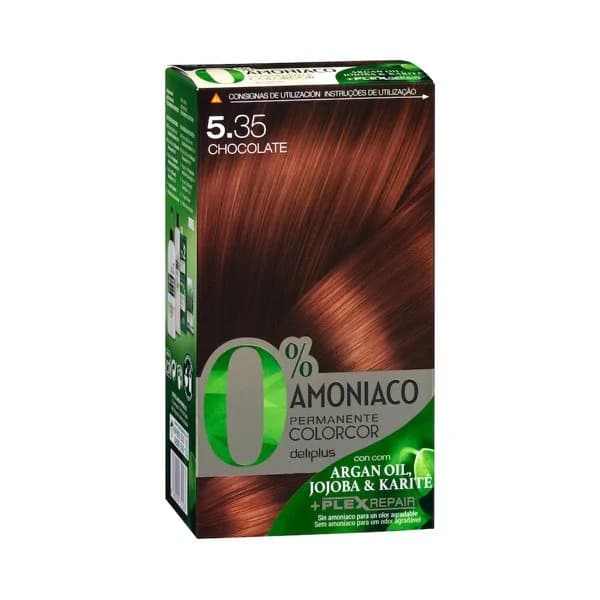 Coloración permanente 5.35 chocolate Deliplus 0% amoníaco - 1 ud - Imagen del producto en Findit