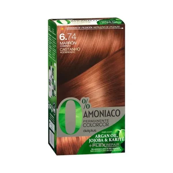Coloración permanente 6.74 marrón cobrizo Deliplus 0% amoníaco - 1 ud - Imagen del producto en Findit