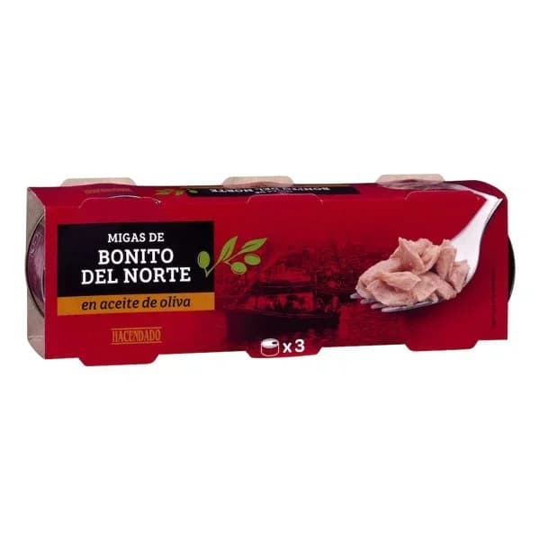 Migas de bonito del norte en aceite de oliva Hacendado - 0.16 kg - Imagen del producto en Findit