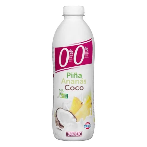 Yogur líquido desnatado Piña y Coco Hacendado 0% m.g 0% sin azúcares añadidos - 1 kg - Imagen del producto en Findit