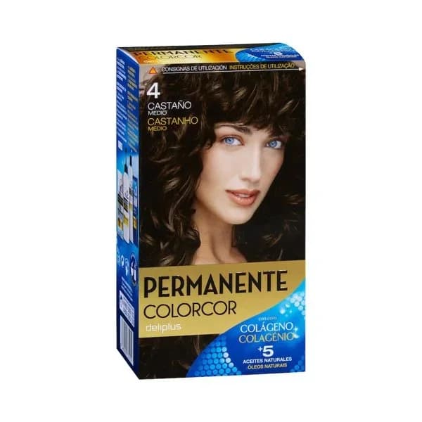 Coloración permanente 4 castaño medio Deliplus - 1 ud - Imagen del producto en Findit
