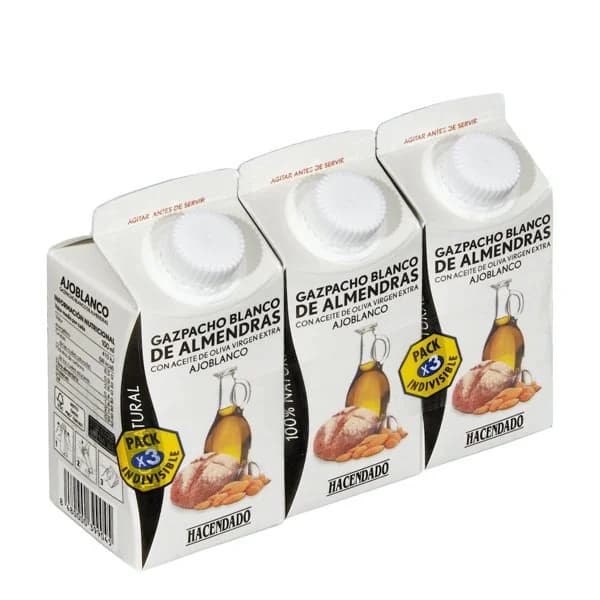 Gazpacho blanco de almendras Hacendado con ajo blanco - 0.99 l - Imagen del producto en Findit