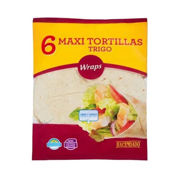 Maxi tortillas de trigo Hacendado - 0.36 kg - Imagen del producto en Findit