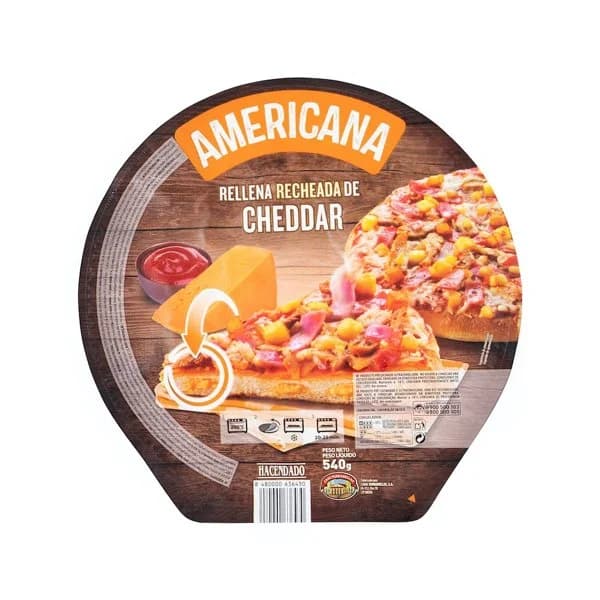 Pizza Americana Hacendado ultracongelada - 0.54 kg - Imagen del producto en Findit