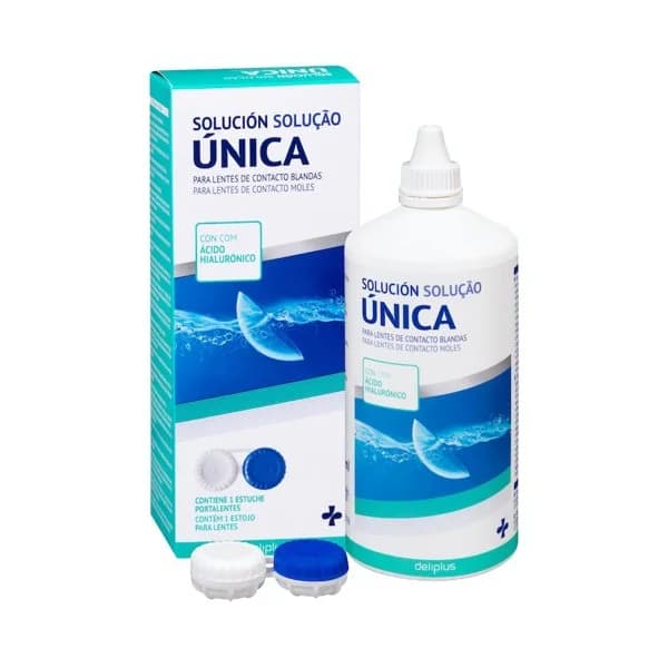 Solución única para lentes de contacto blandas Deliplus con ácido hialurónico - 0.36 l - Imagen del producto en Findit