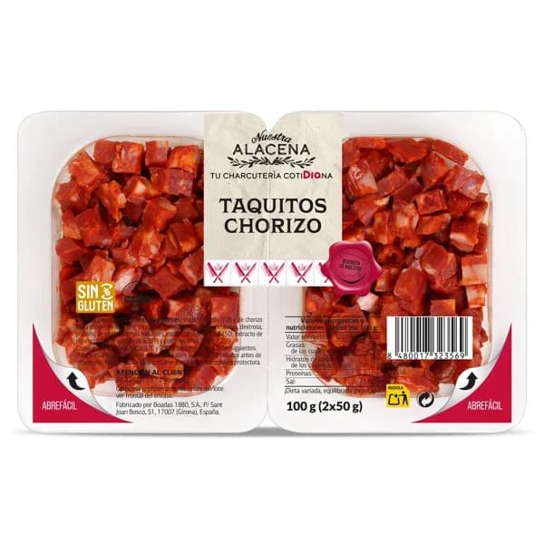 Taquitos de chorizo Nuestra Alacena de Dia bandeja 2 x 50 g - 0.1 kg - Imagen del producto en Findit