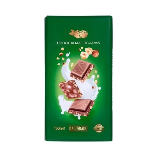 Chocolate con leche Hacendado avellanas troceadas - 0.15 kg - Imagen del producto en Findit