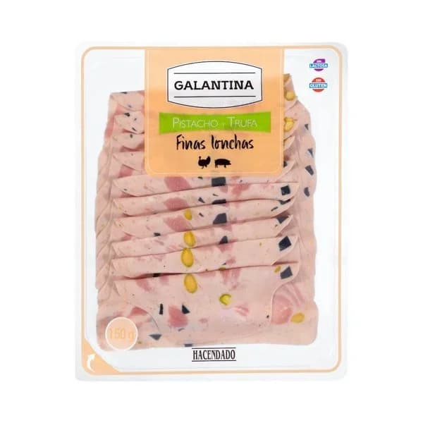 Galantina con pistacho y trufa Hacendado finas lonchas - 0.15 kg - Imagen del producto en Findit