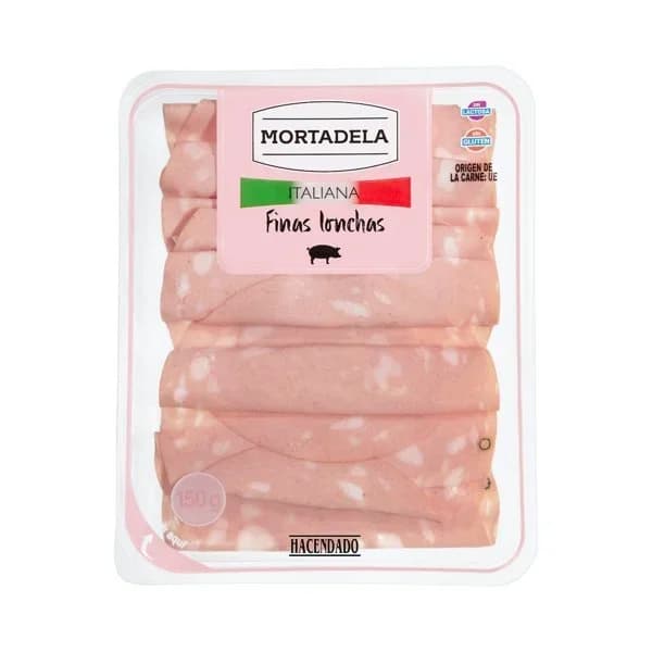 Mortadela italiana Hacendado finas lonchas - 0.15 kg - Imagen del producto en Findit