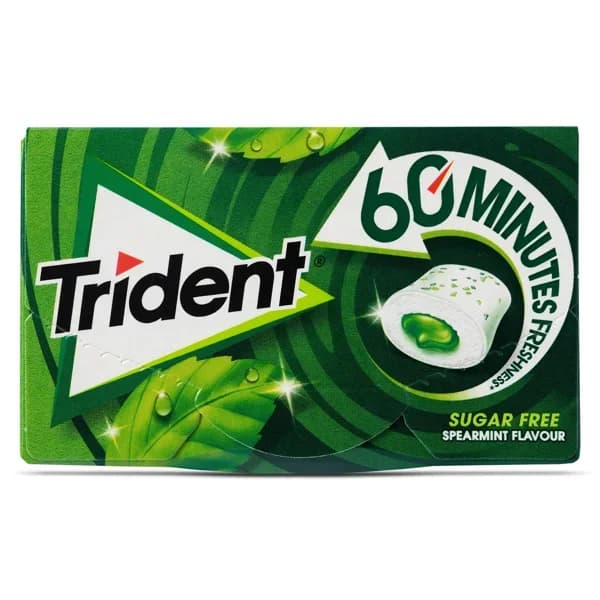 Chicles sabor hierbabuena 60 minutos sin azúcar Trident caja 22 g - 0.02 kg - Imagen del producto en Findit
