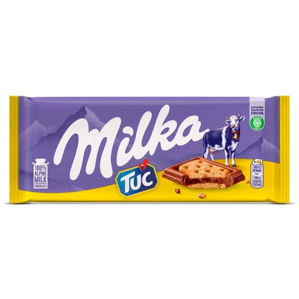 Chocolate con leche cubierto de galletas Milka 87 g - 0.09 kg - Imagen del producto en Findit