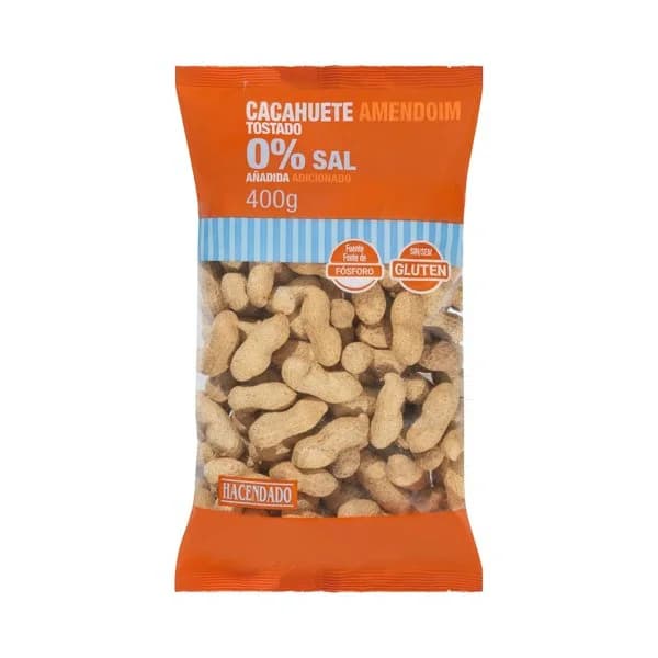 Cacahuete tostado Hacendado 0% sal añadida - 0.4 kg - Imagen del producto en Findit