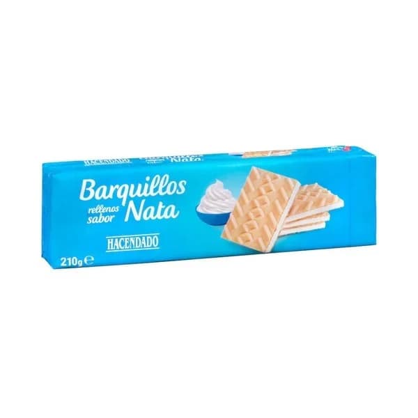 Barquillos rellenos sabor nata Hacendado - 0.21 kg - Imagen del producto en Findit