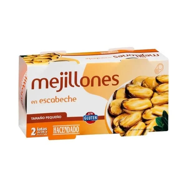 Mejillones de Chile en escabeche Hacendado pequeños - 0.21 kg - Imagen del producto en Findit
