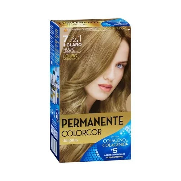Coloración permanente 7 1/2.1 rubio medio ceniza Deliplus - 1 ud - Imagen del producto en Findit