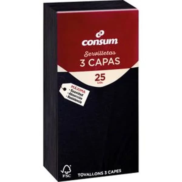 Servilletas 3 capas Negra - 23.57 ud - Imagen del producto en Findit