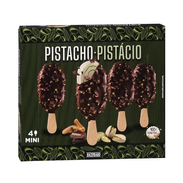 Helado vegetal mini a base de anacardo con crema de pistacho Hacendado - 0.32 l - Imagen del producto en Findit