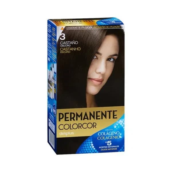 Coloración permanente 3 castaño oscuro Deliplus - 1 ud - Imagen del producto en Findit