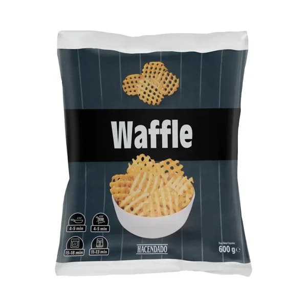 Patatas prefritas Waffle con piel Hacendado ultracongeladas - 0.6 kg - Imagen del producto en Findit