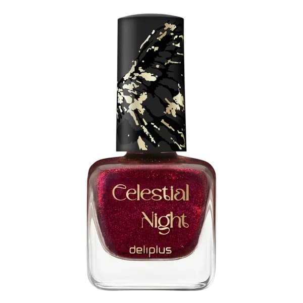 Laca de uñas Celestial Night Deliplus 136 granate glitter - 1 ud - Imagen del producto en Findit
